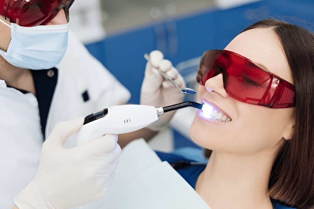 Orthodontist performing soft tissue laser treatment in Culver City